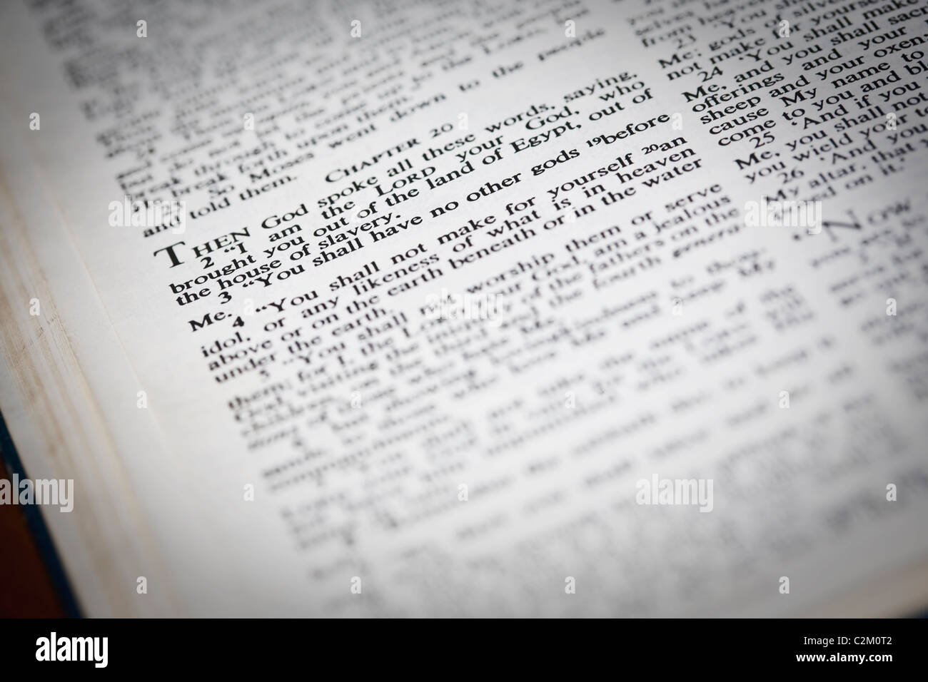 Die zehn Gebote aus dem New American Standard Bible Stockfoto