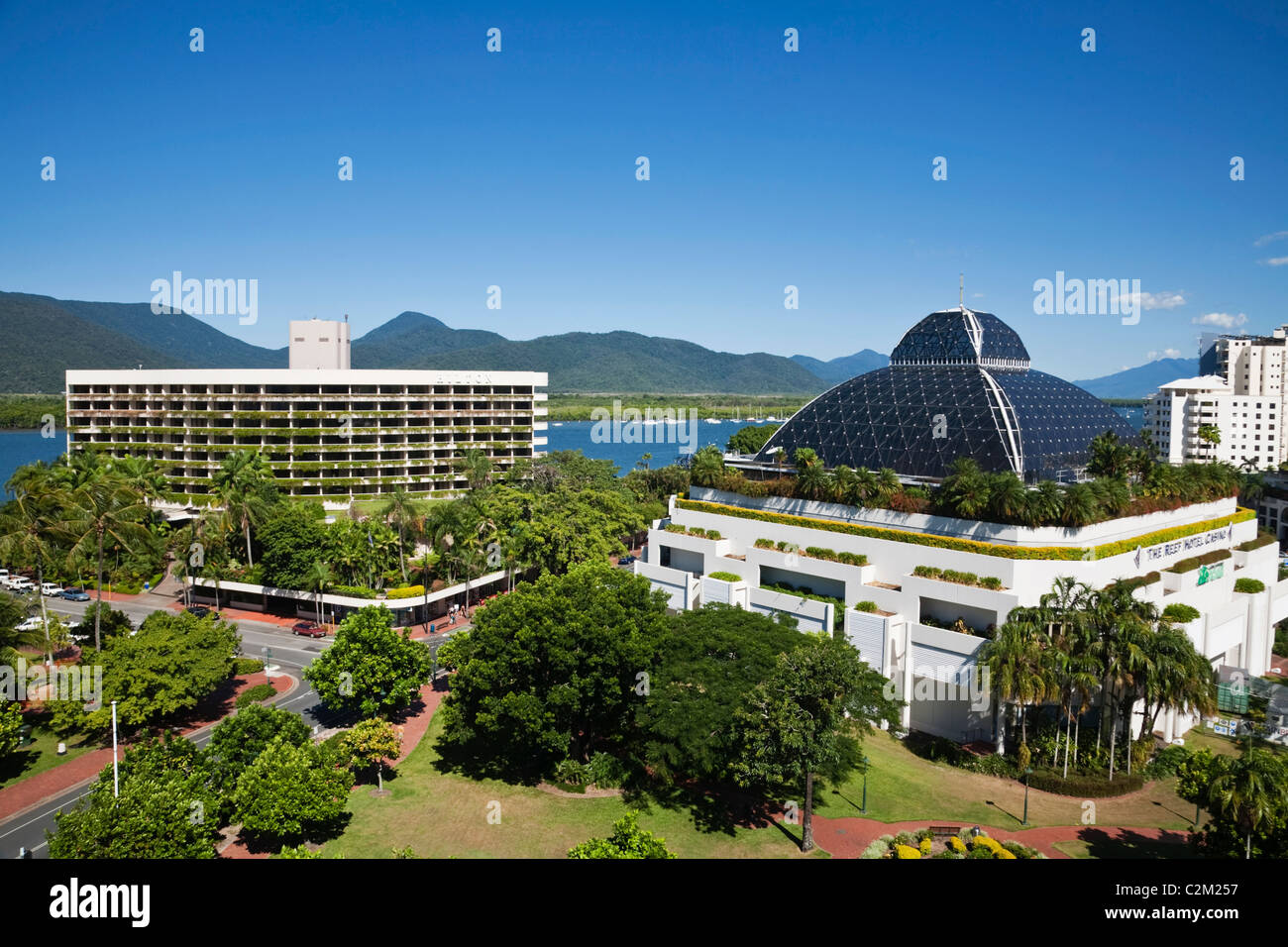 Das Hilton Hotel und Reef Hotel Casino. Cairns, Queensland, Australien Stockfoto