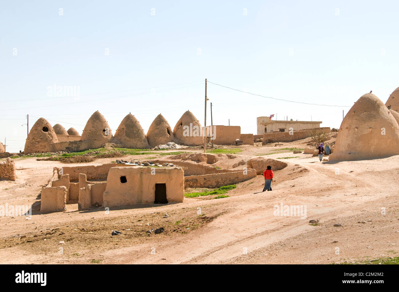 Syrienwüste Badiyat al Sham, Bauernhof Schafe, Kultur, Beduinen Beduinen Dörfer, Mann Frau, Syrischen Nahen Osten Stockfoto