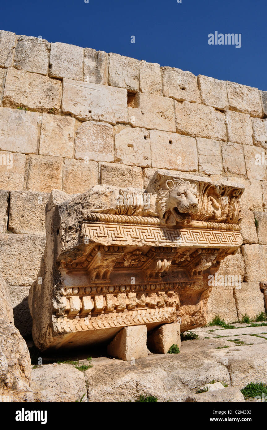 Tempel-Ruinen von Baalbek, Bekaa-Tal, Libanon Stockfoto