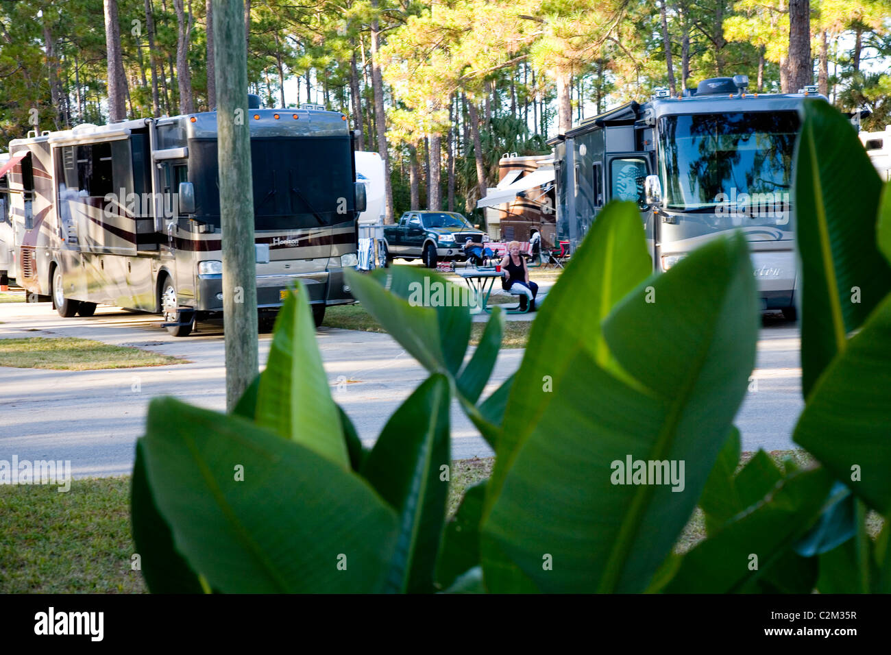 Encores Sunshine Holiday RV Park, Ormond Beach, FL, wenige nur Minuten vom berühmten Speedway Daytona und den Stränden Stockfoto