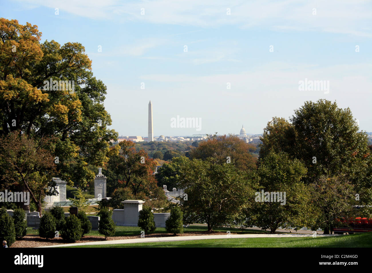 NATIONAL MALL aus ARLINGTON NATIONALFRIEDHOF Arlington USA 12. Oktober 2010 Stockfoto