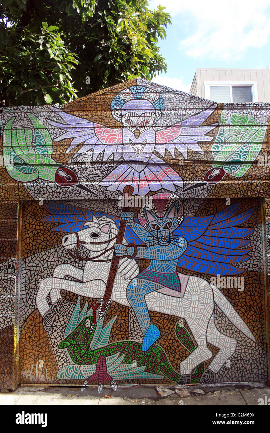 Mosaik Wandbild MISSION DISTRICT SAN FRANCISCO USA 10. November 2010 Stockfoto