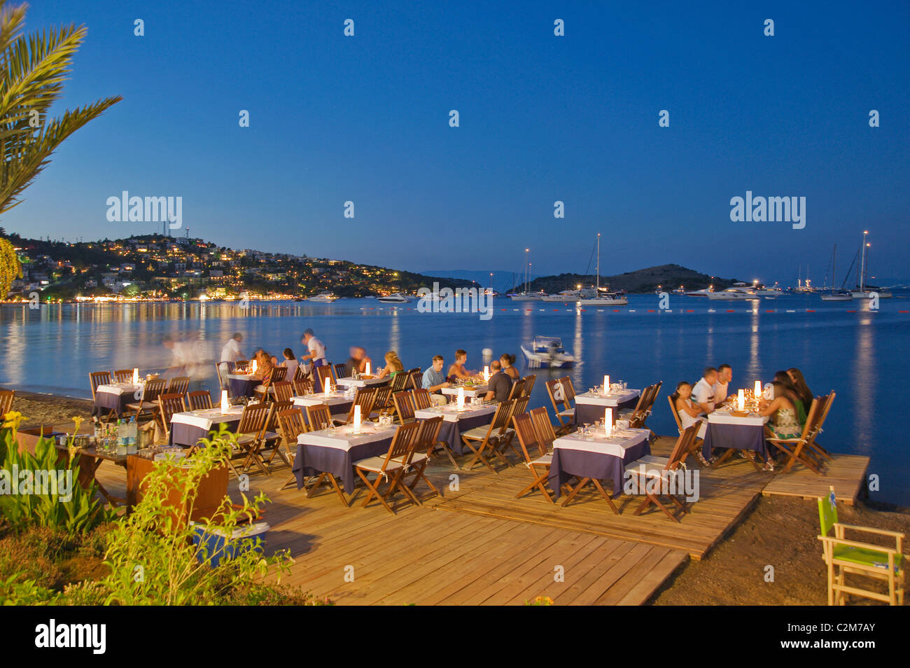 Restaurant in Turkbuku, Bodrum, Türkei Stockfoto