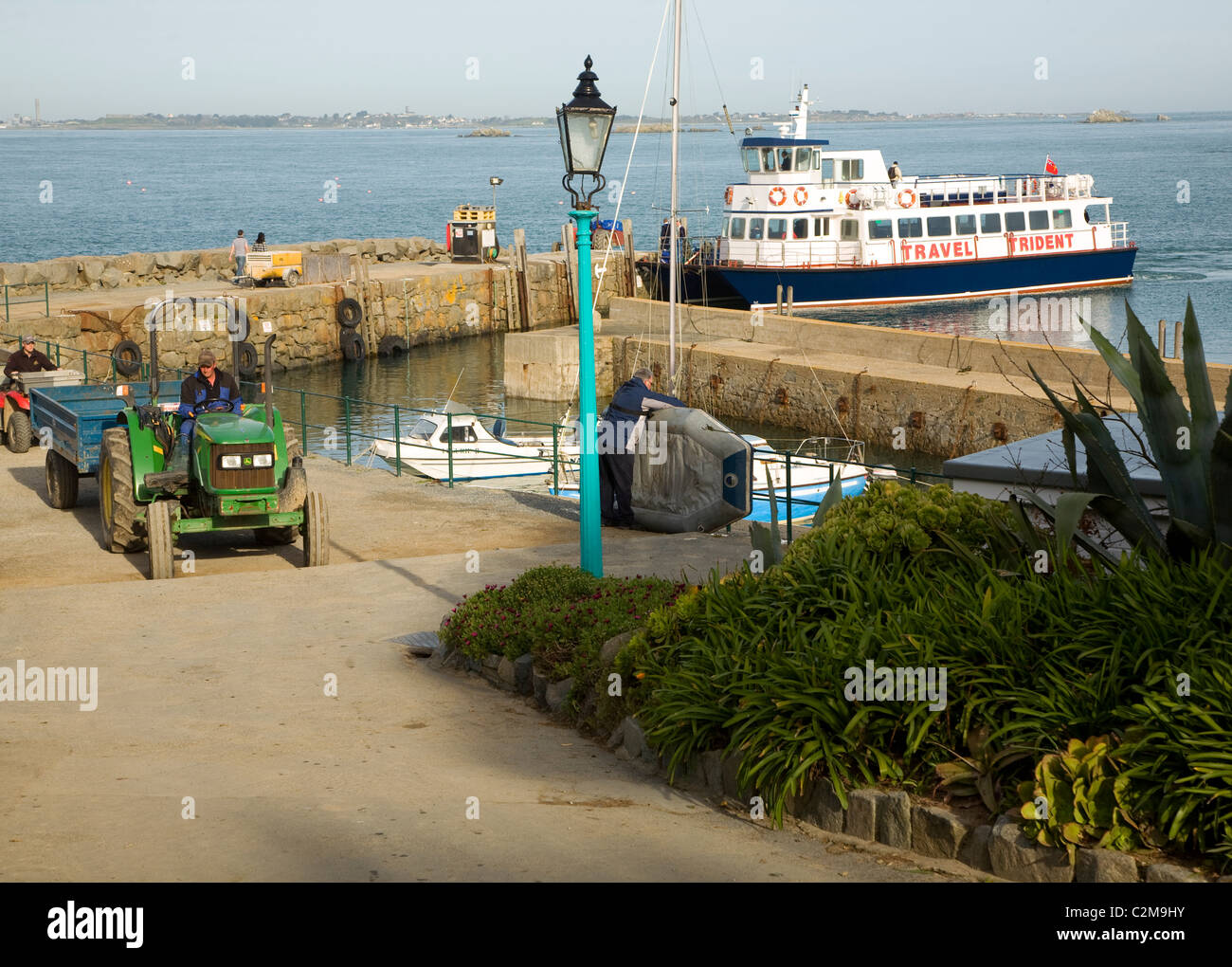Fährhafen Sie Herm Island Kanalinseln Stockfoto