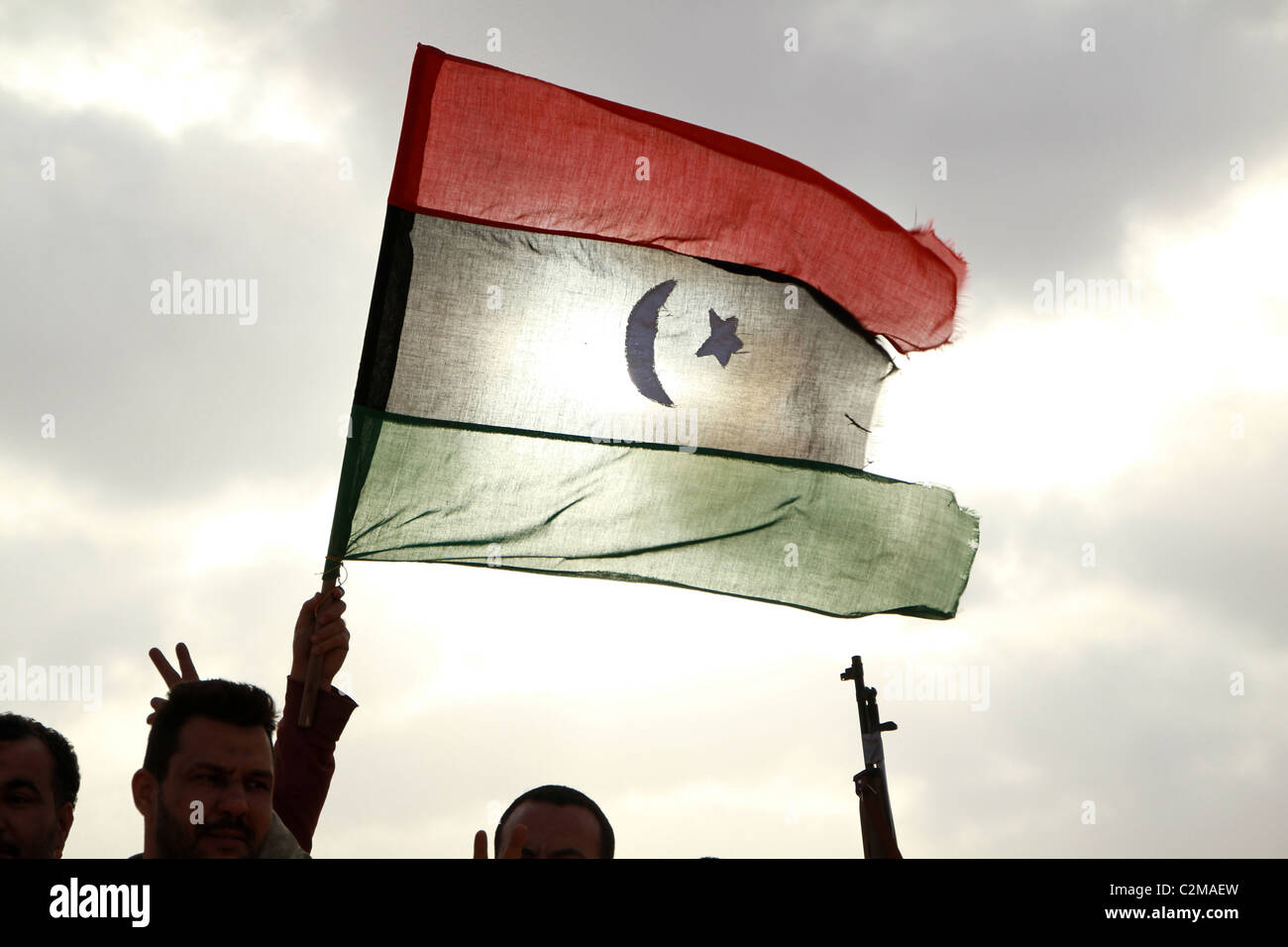 Der Rebell libysche Flagge Stockfoto