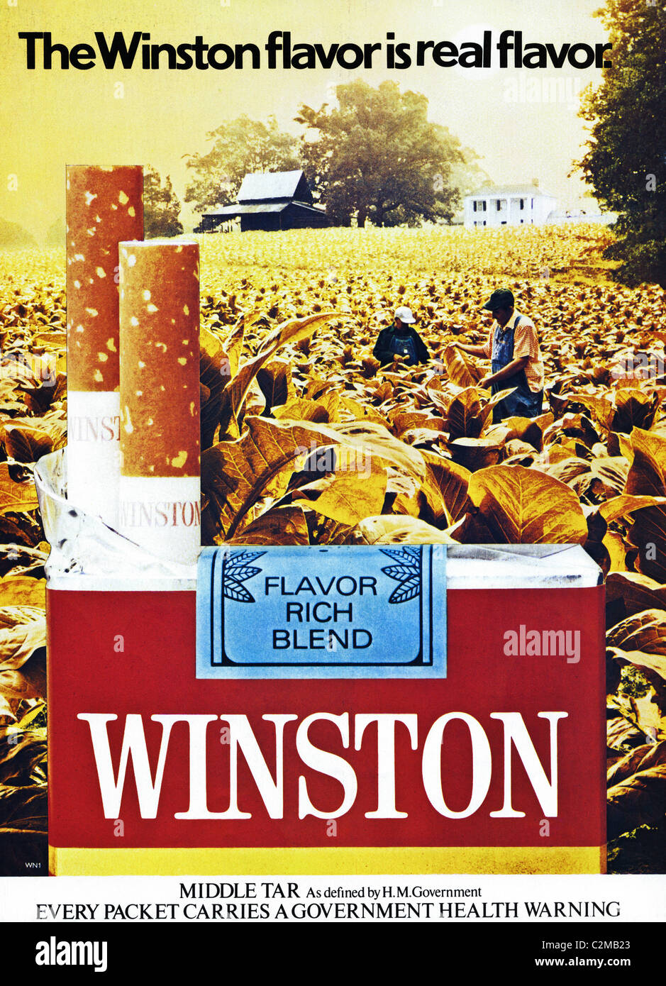 Werbung für WINSTON Zigaretten im Männer-Magazin circa 1977 Stockfoto