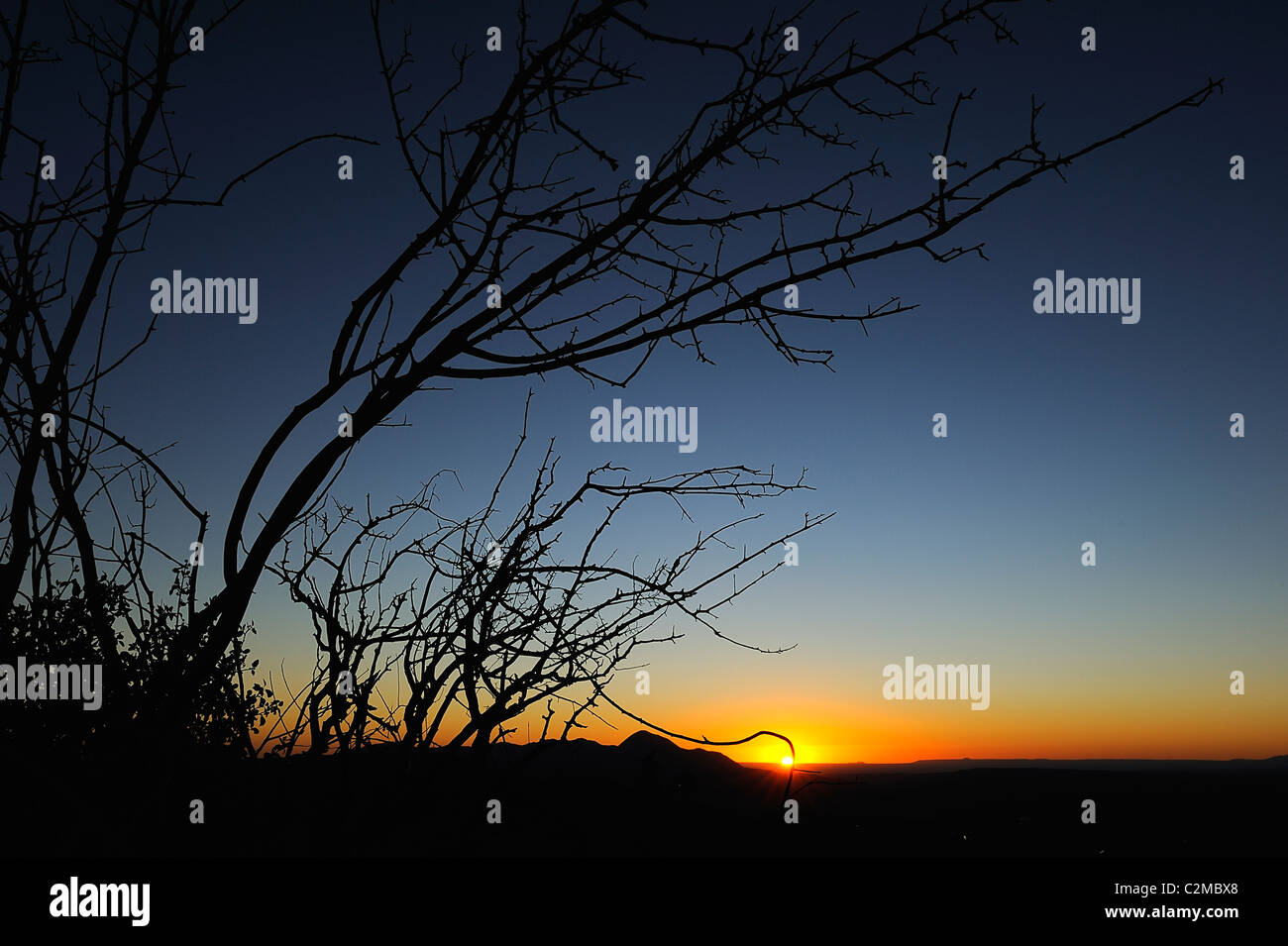 Malerische Aussicht von Mesa Verde Nationalpark bei Sonnenuntergang. Foto vom Punkt des Parks, die höchste Erhebung im park Stockfoto