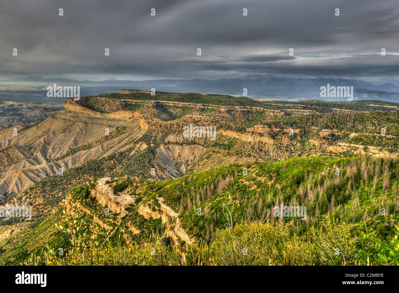Malerische Aussicht von Mesa Verde Nationalpark. Foto vom Punkt des Parks, die höchste Erhebung im park Stockfoto