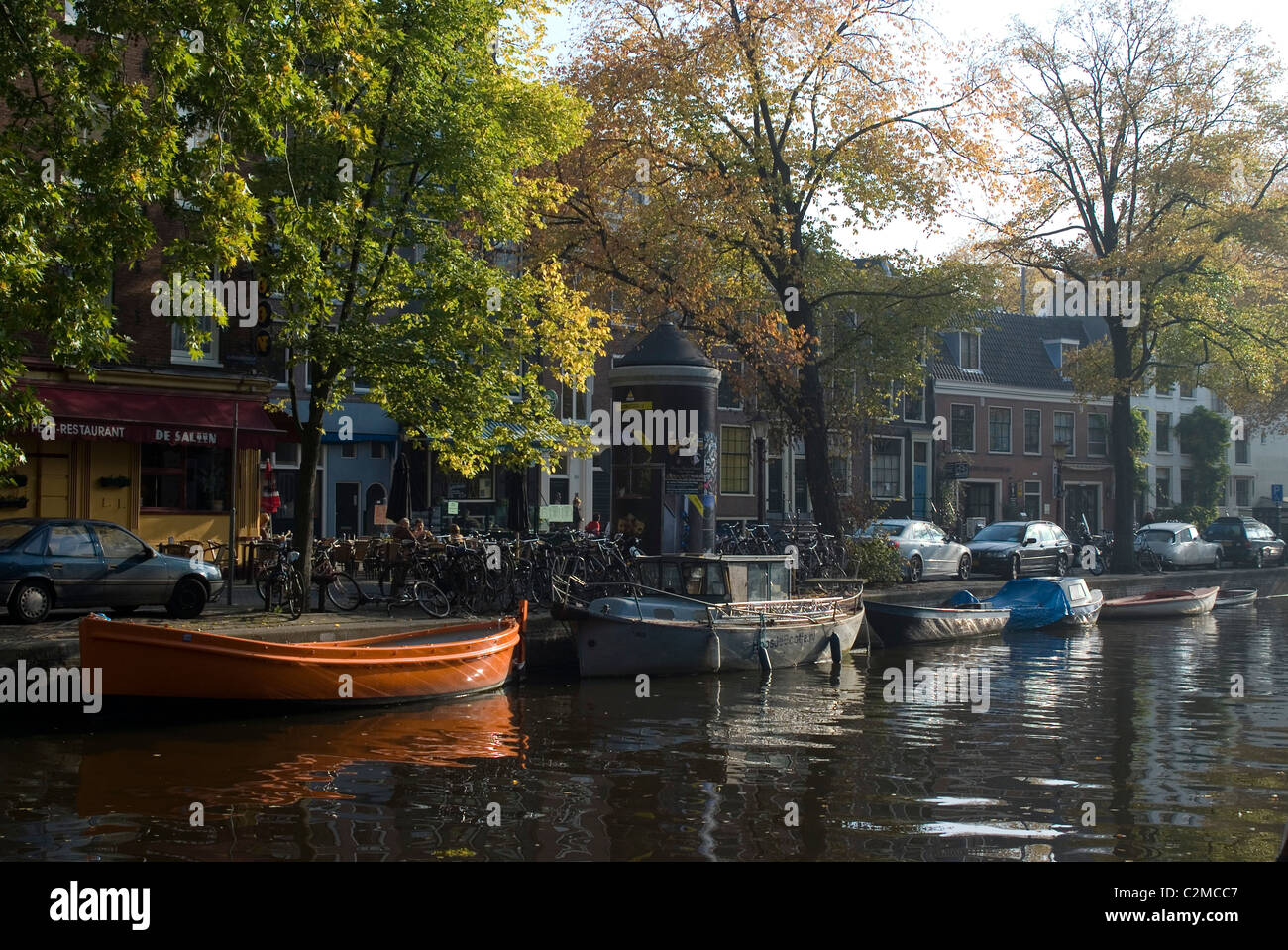 Kanal, Amsterdam. Stockfoto