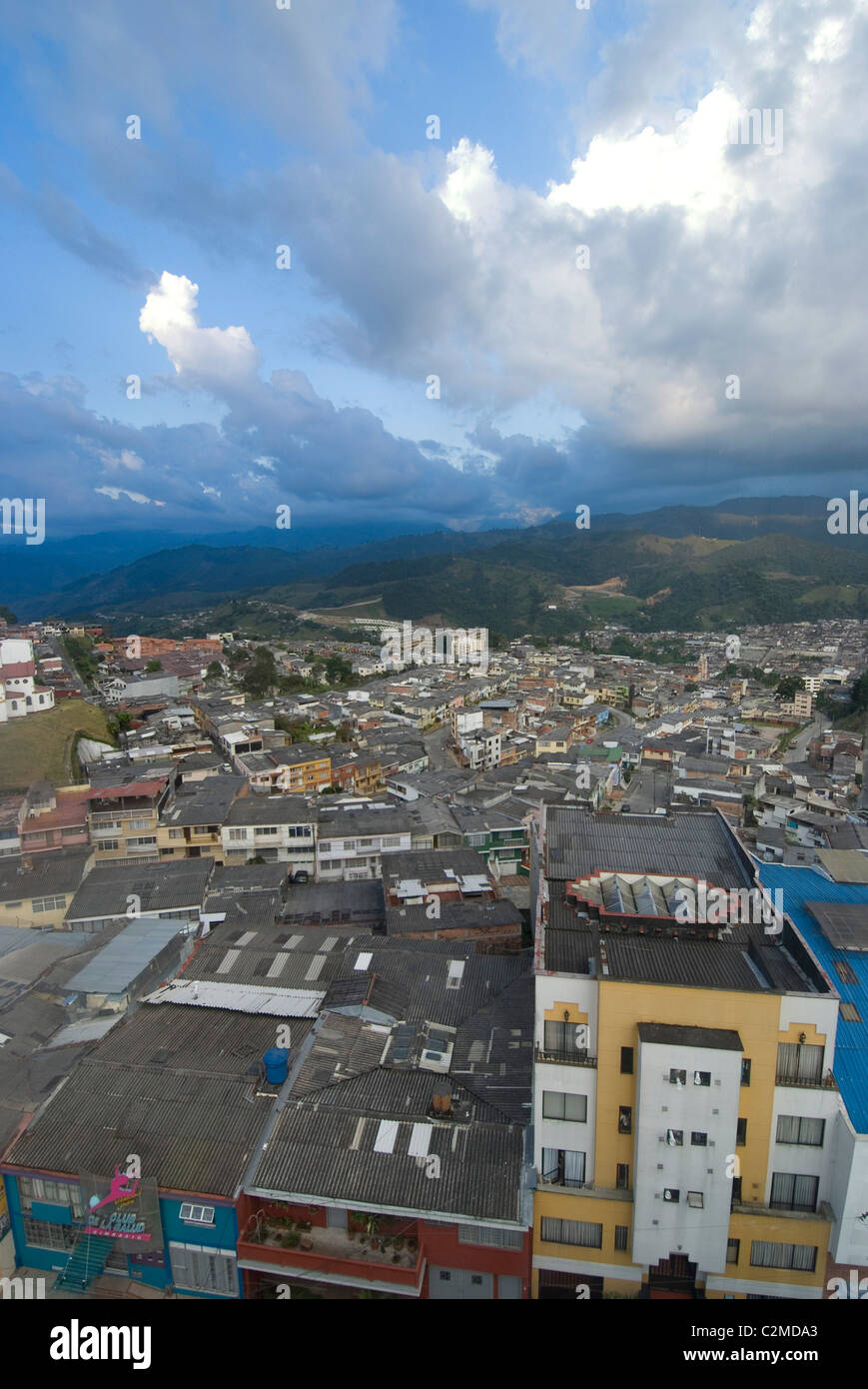 Blick auf die Stadt vom Memorial, Manizales (Stadt in der Kaffee-Anbau-Region), Kolumbien Stockfoto