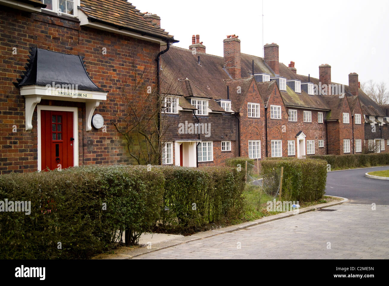 Hampstead Garden Estate wurde 1907 von Henrietta Barnett gegründet. Stockfoto