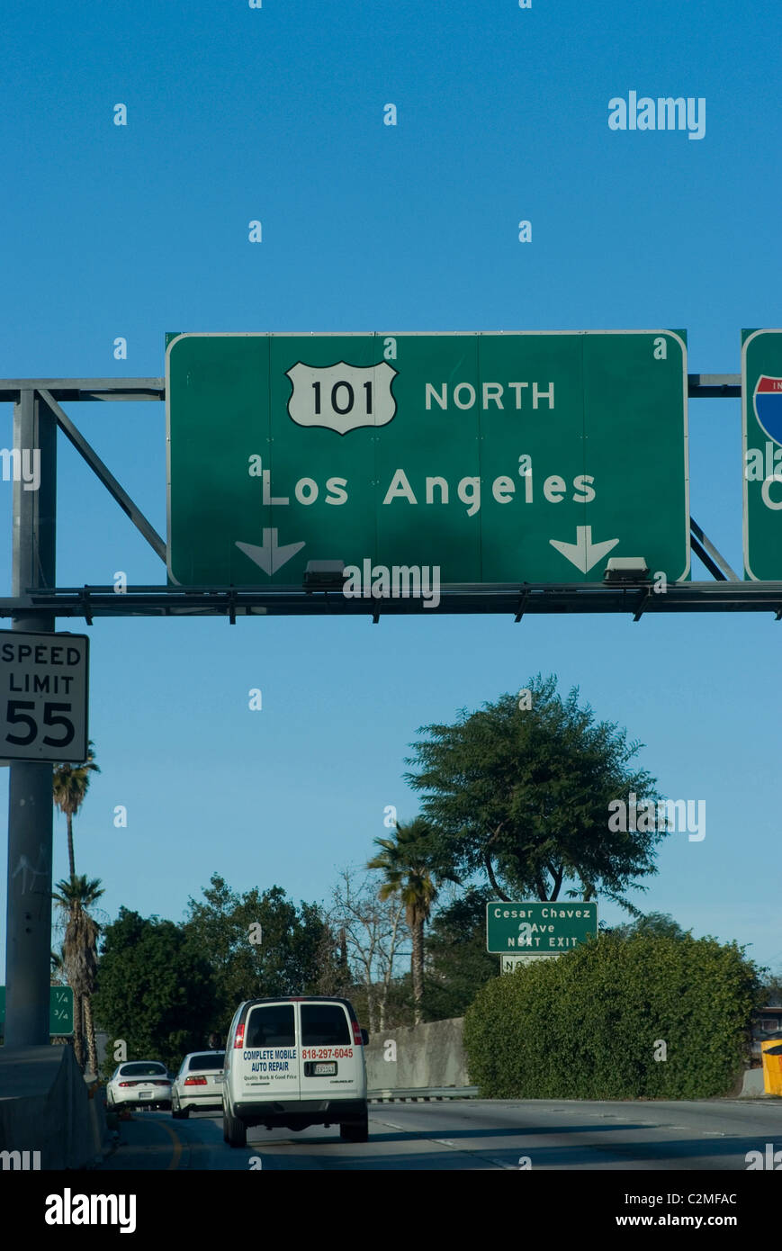 5 & 101 Autobahnen, LA, CA Stockfoto