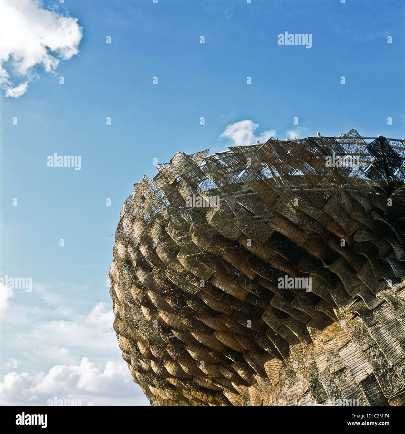 Spanischen Pavillon, Shanghai World Expo, Wicker-Panels auf Stahlrahmen Stockfoto