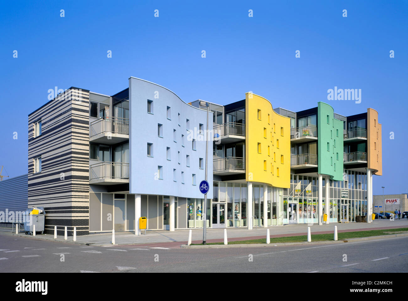 Niederlande, Flevoland, Zeewolde, Wohnanlage vom Architekten Sjoerd Soeters Stockfoto