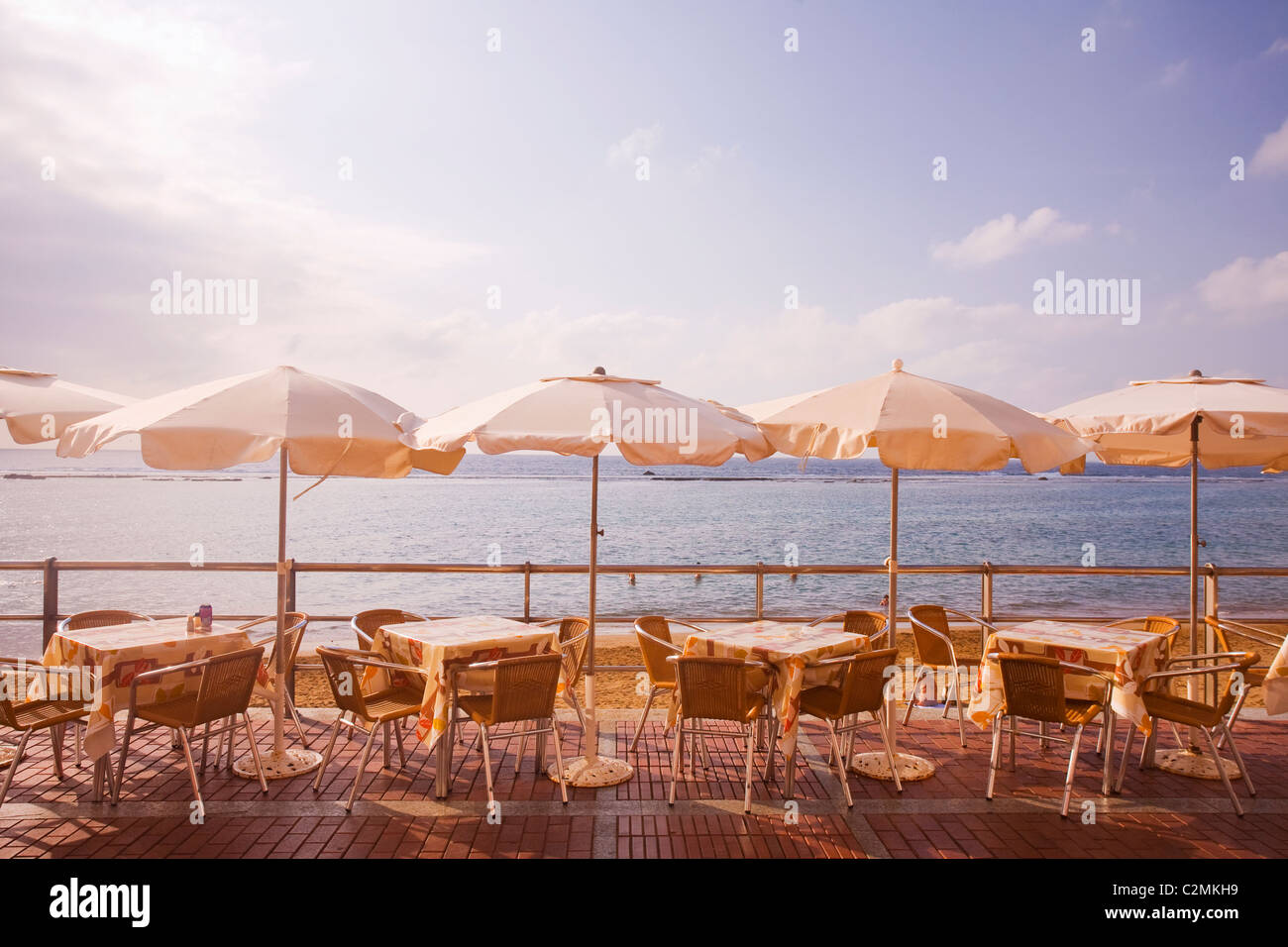 Canteras Strand am Nachmittag. Stockfoto