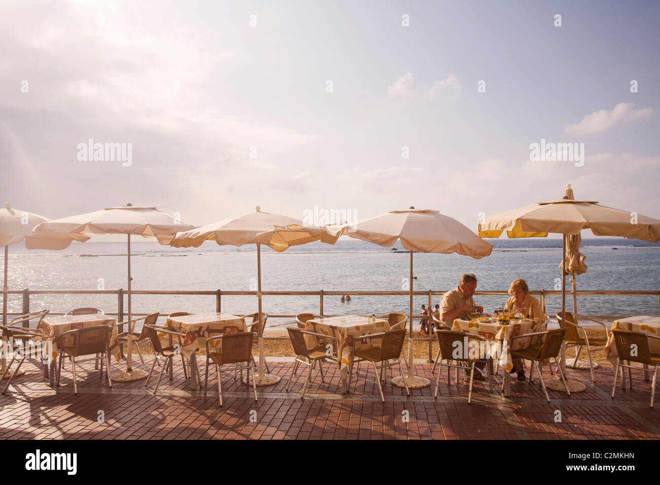 Canteras Strand am Nachmittag. Stockfoto