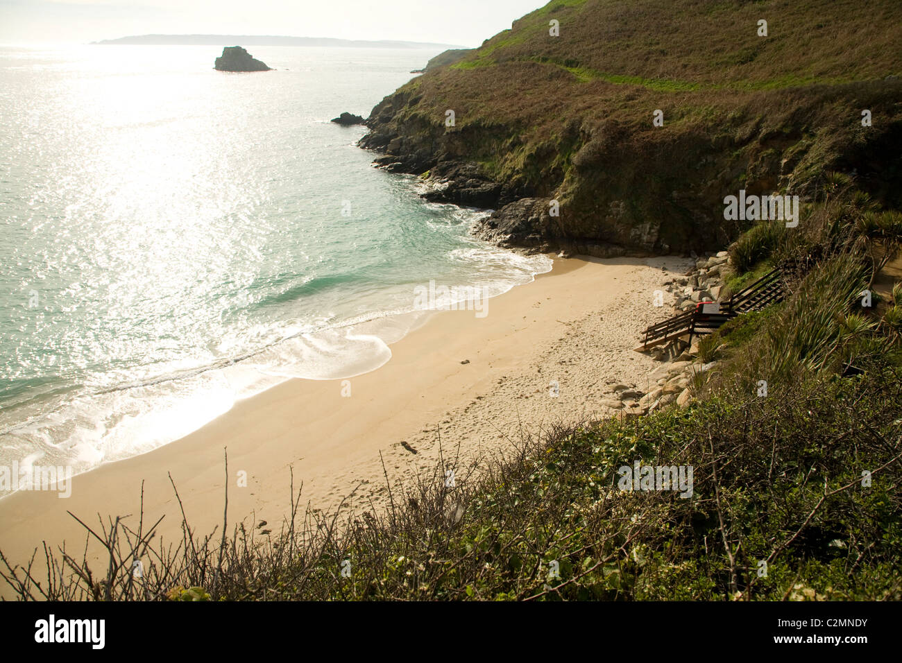 Belvoir Sandstrand Insel Herm Kanalinseln Stockfoto