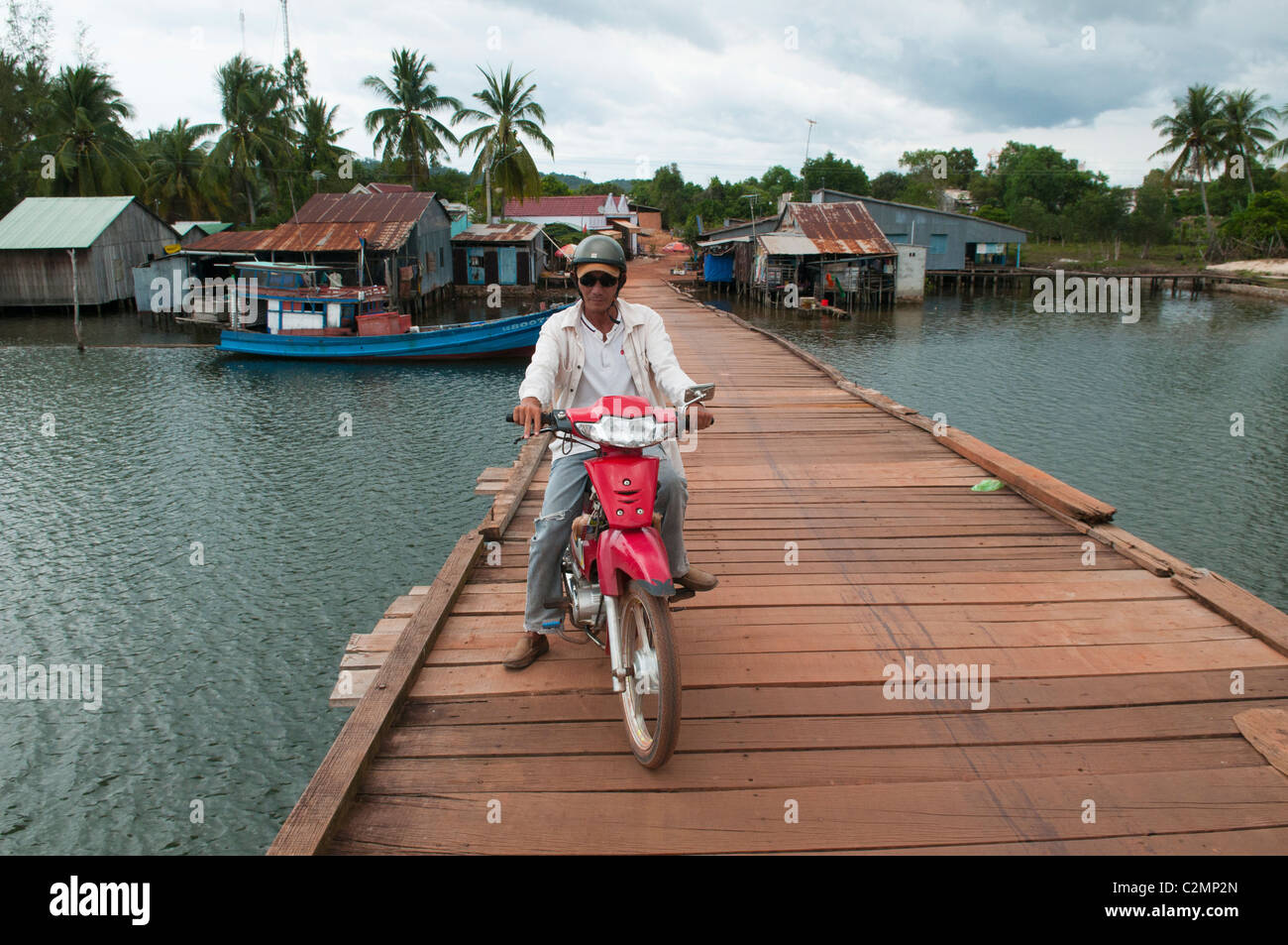 Fischerdorf auf der Insel Phu Quoc in Vietnam Stockfoto