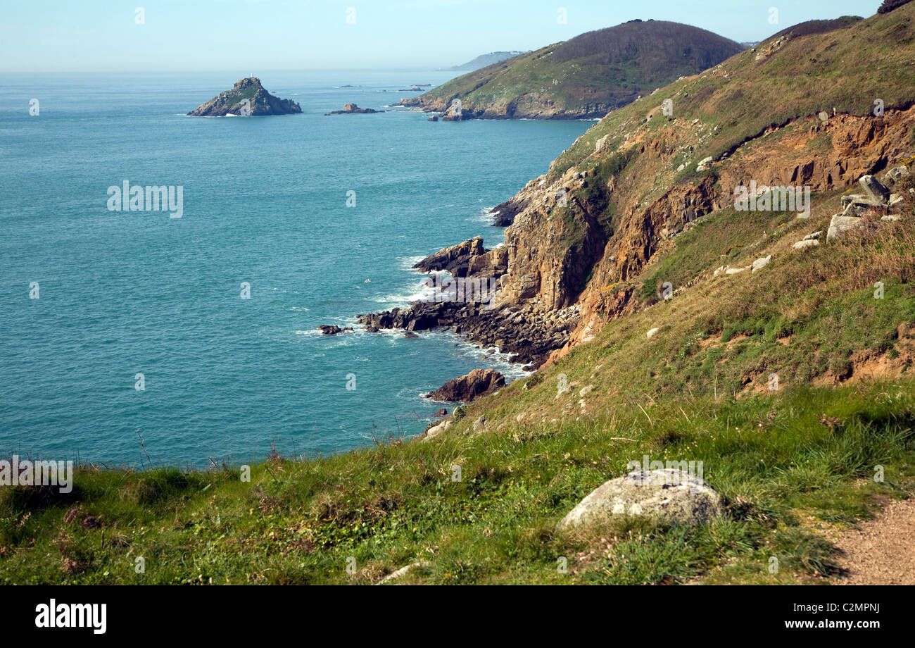 Grande Faunconniere Isle und Jethou von Herm Insel Kanal Stockfoto