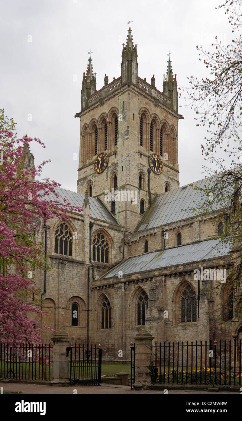Selby Abbey von Abtei Ort im Nordwesten gesehen Stockfoto