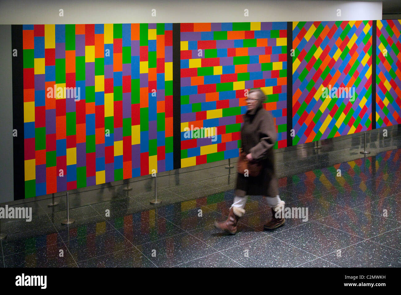 Sol Lewitt Kunstwerk in New Yorker u-Bahn Stockfoto