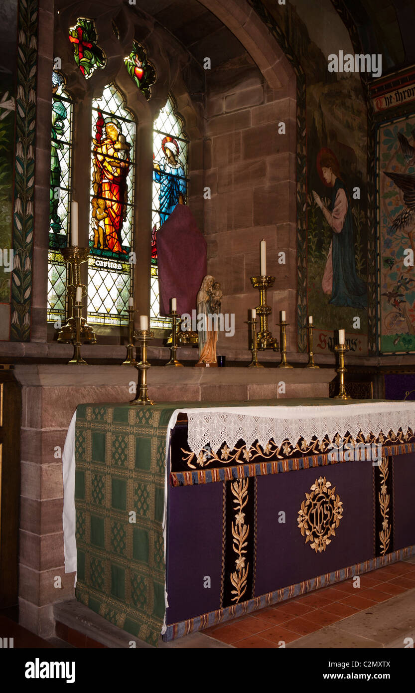 Großbritannien, England, Staffordshire, Lauch, All Saints Church, Marienkapelle altar Stockfoto