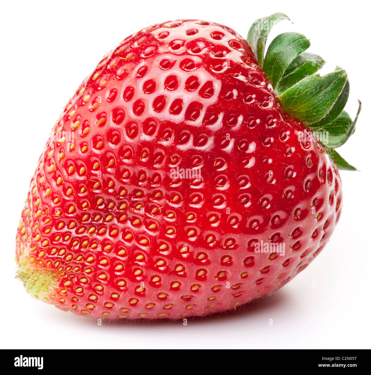 Appetitliche Erdbeere. Isoliert auf weißem Hintergrund. Stockfoto