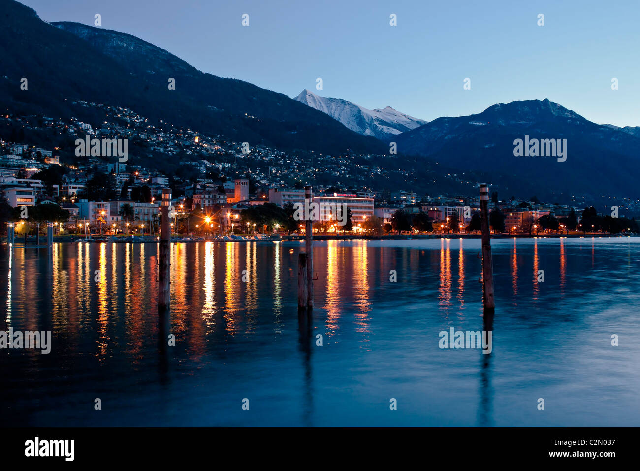 Lago Maggiore am Morgen Stockfoto