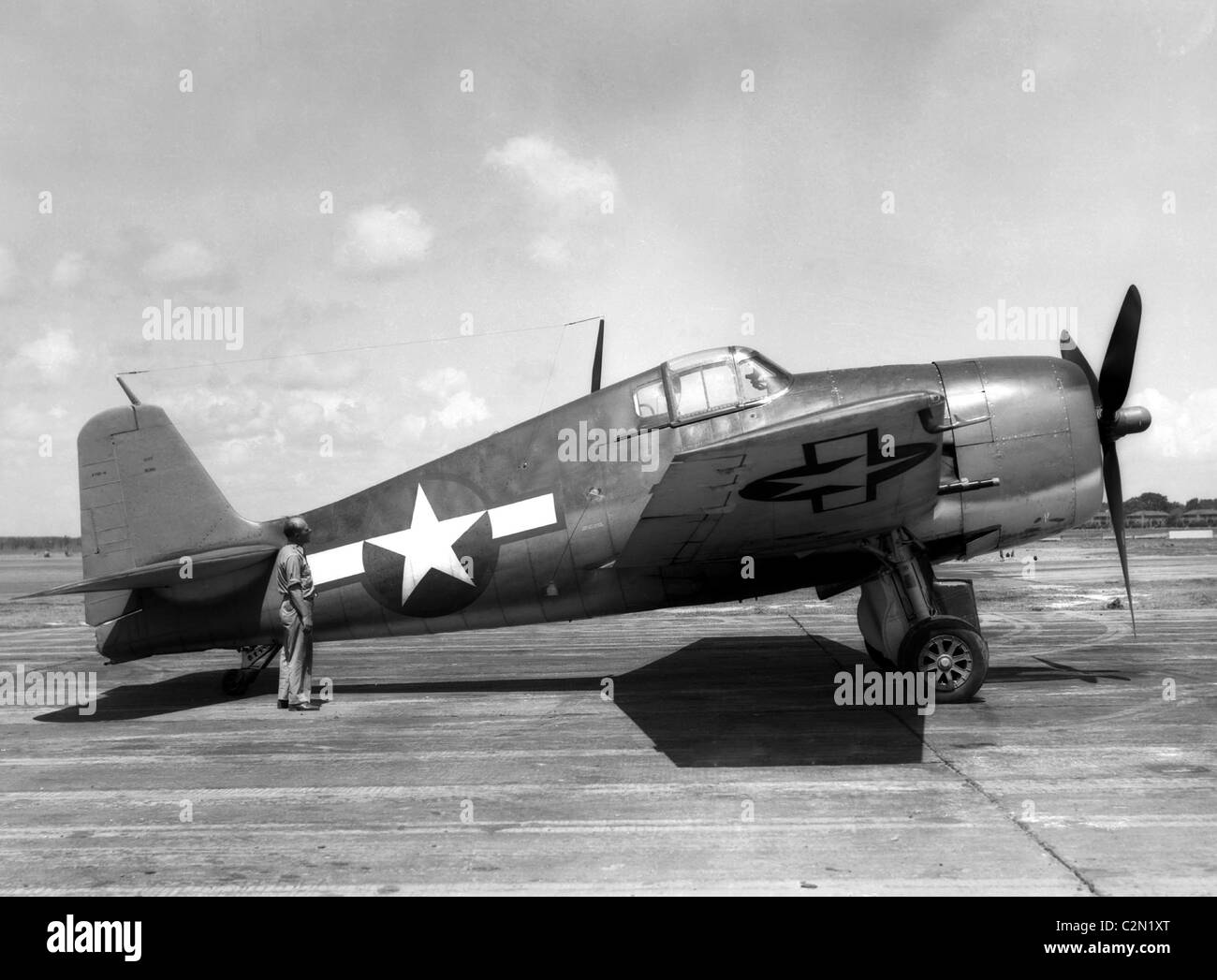 Grumman F6F Hellcat war ein trägergestütztes Jagdflugzeug Grumman XF6F-4 Hellcat. Stockfoto