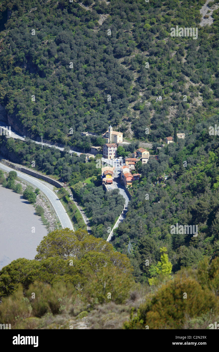 Das Var-Tal im Hinterland der Alpes-Maritimes Stockfoto