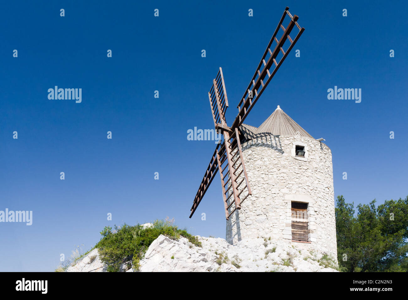 Windmühle der Provence in Marseille, Frankreich Stockfoto