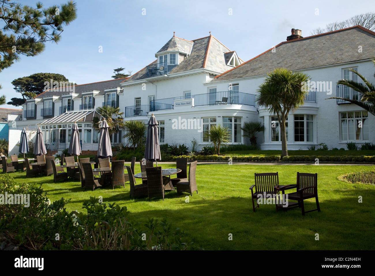 White House Hotel Herm Island Kanalinseln Stockfoto