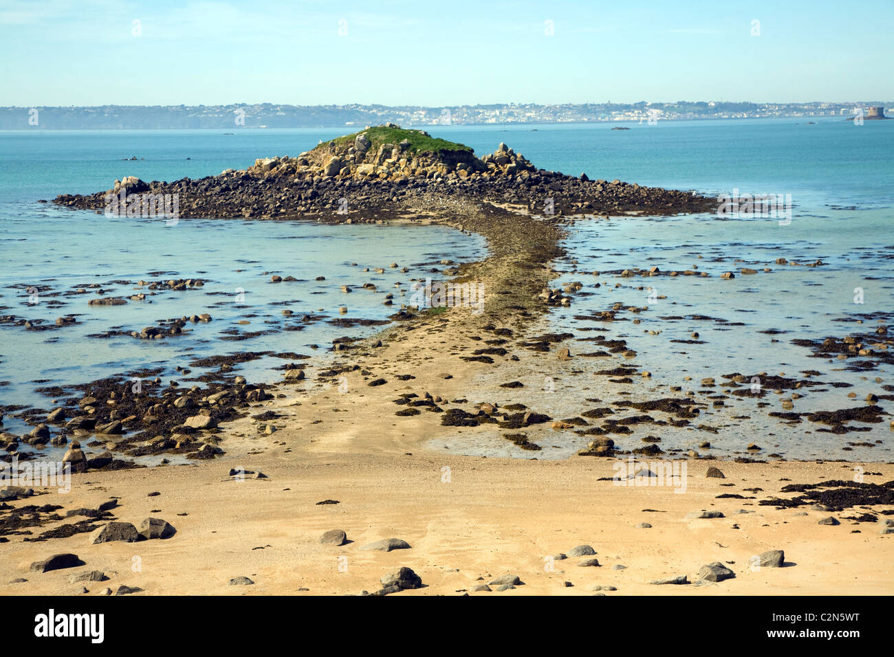 Hermetier Insel Causeway Herm Island Kanalinseln Stockfoto