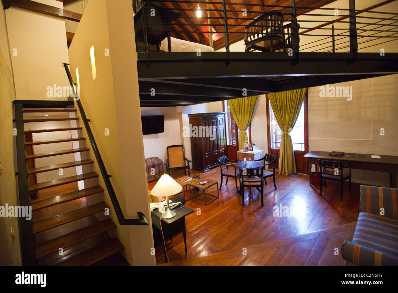 Junior Suite im Hotel Sofitel Santa Clara, Cartagena, Kolumbien Stockfoto