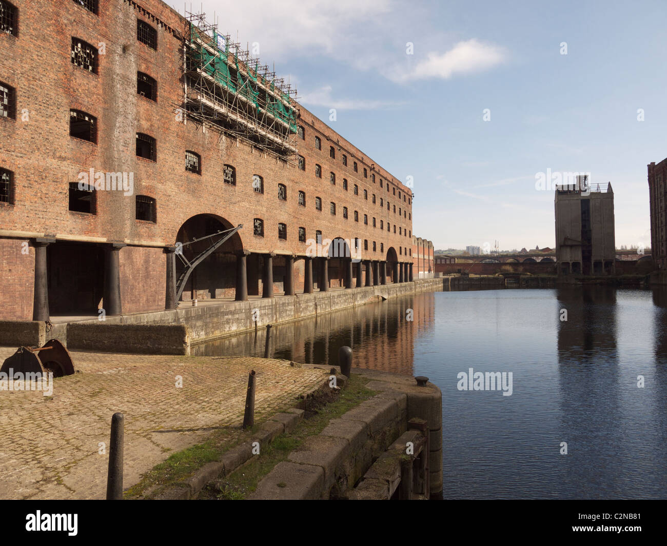 Alte Lagerhalle in Stanley Dock, Liverpool Stockfoto