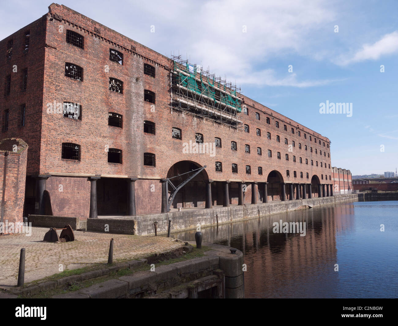 Alte Lagerhalle in Stanley Dock, Liverpool Stockfoto