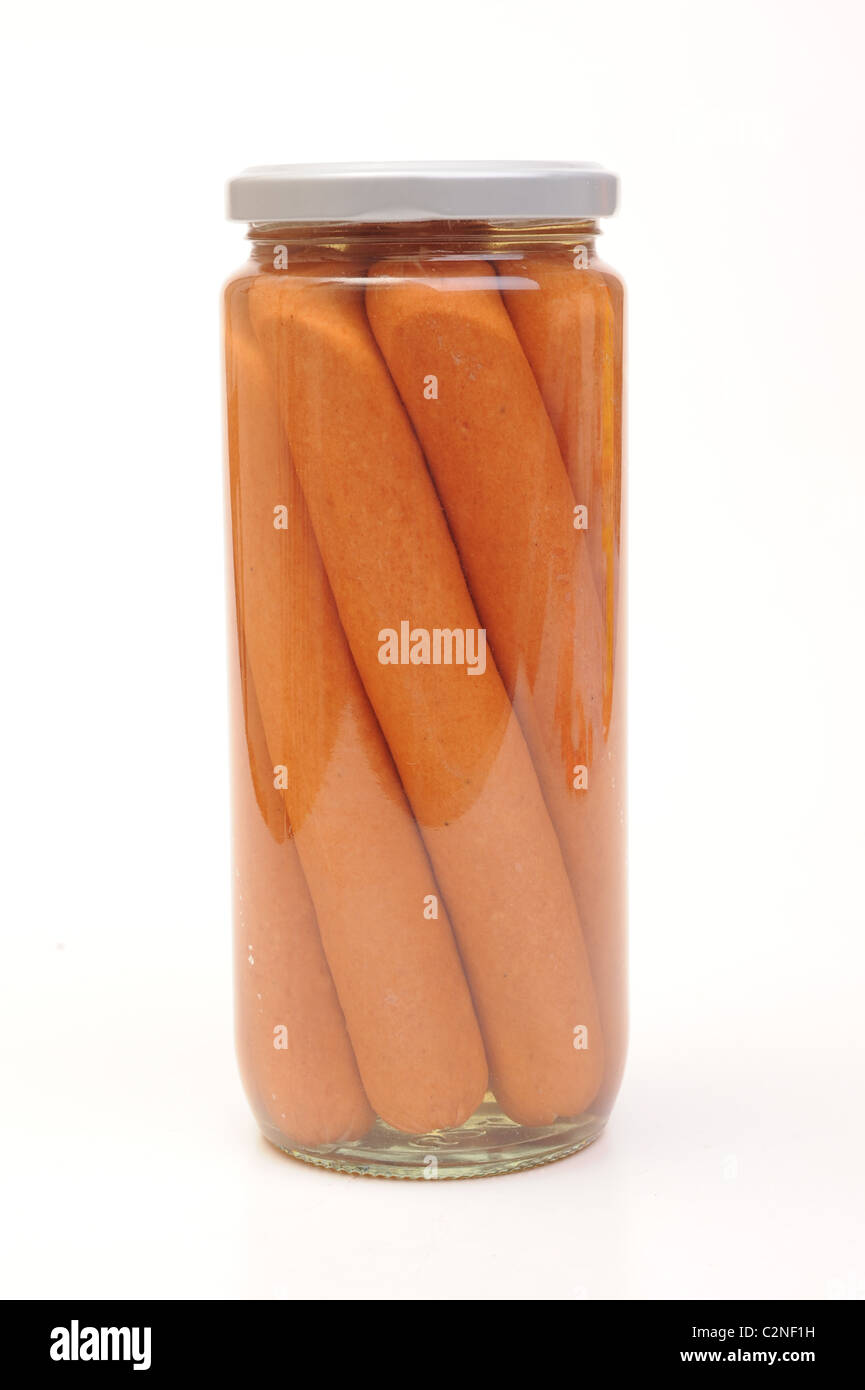 Hot Dogs in einem Glas Stockfoto