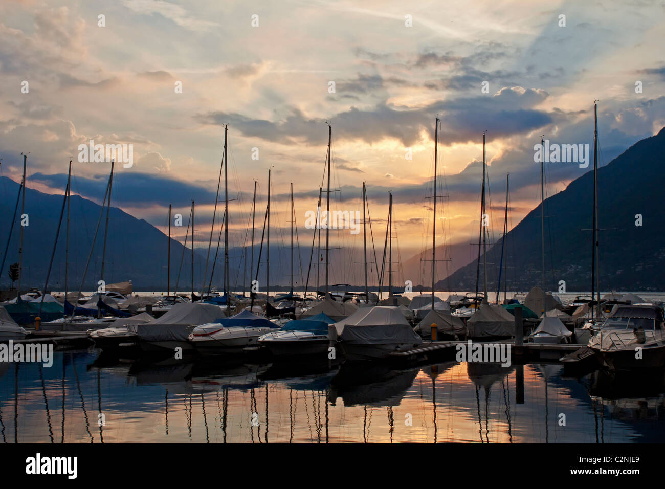 Morgen am Lago Maggiore Stockfoto