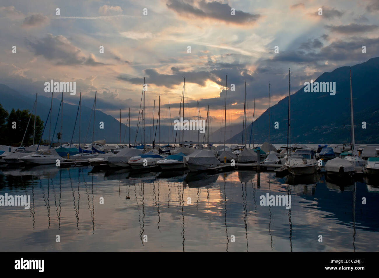 Morgen am Lago Maggiore Stockfoto