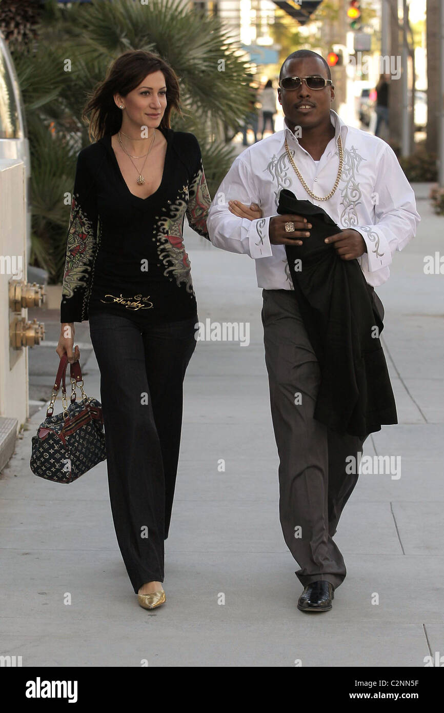 Rapper Won-G (aka Wondgy Bruny) unterwegs mit seiner Freundin in Beverly Hills, Los Angeles, Kalifornien - 09.04.08 Stockfoto