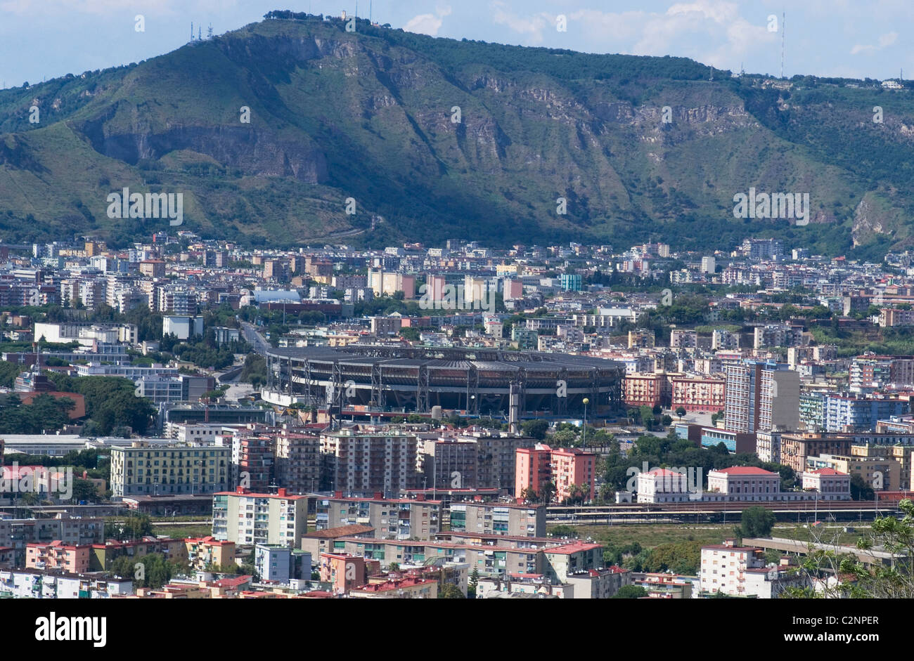 Blick über die Stadt Neapel und Stadio San Paolo Fußball Stadion, Kampanien, Italien, Europa Stockfoto