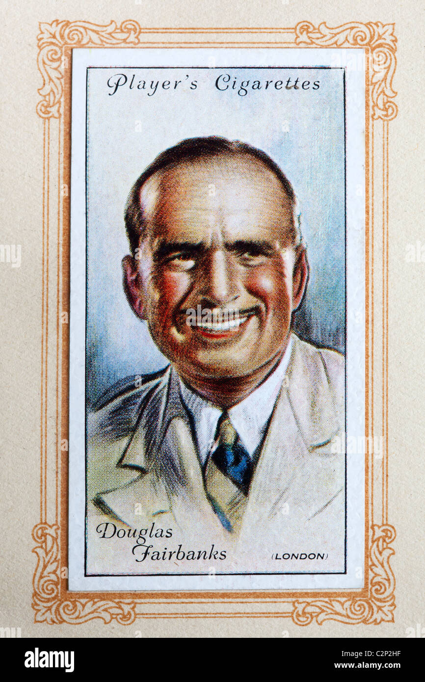 Vintage Douglas Fairbanks Snr Spieler Souvenir Zigarette Karte Stockfoto