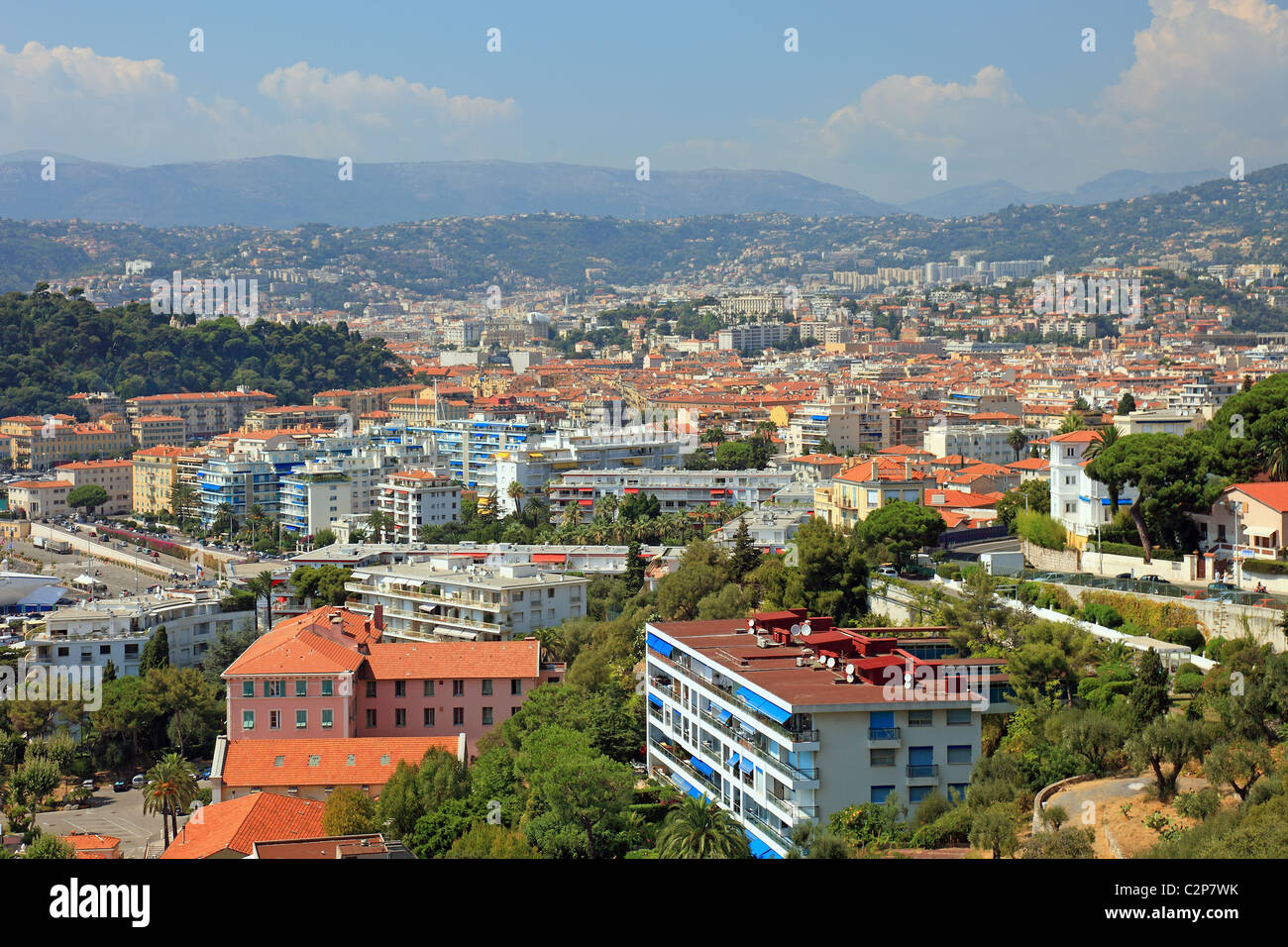 Stadtansicht-Blick auf die Stadt von Nizza, Frankreich, Europa. Stockfoto