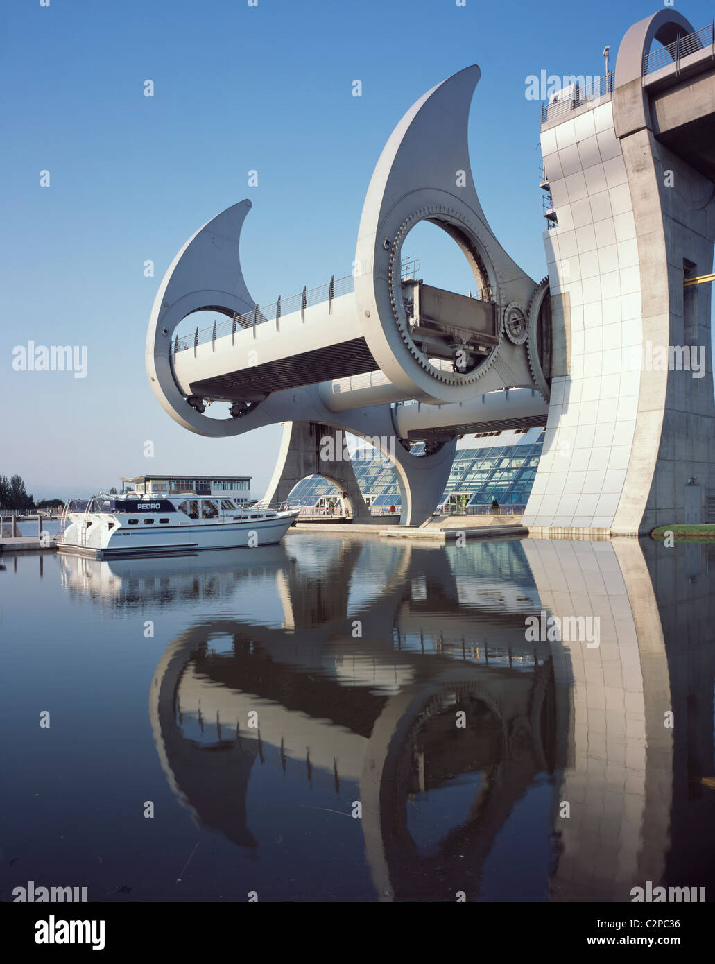 Falkirk Wheel, Falkirk Forth und Clyde Canal, Schottland. Erhöhung der