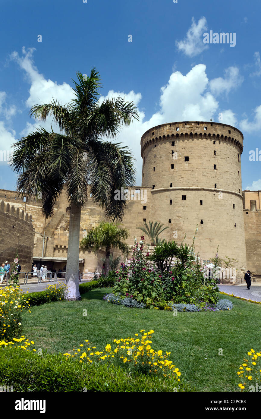 Die Zitadelle des SALADIN, auch genannt Al-Qala befindet sich neben dem Mohammed Ali Mosque in Kairo. Es ist eine ummauerte Festung an der Spitze Stockfoto