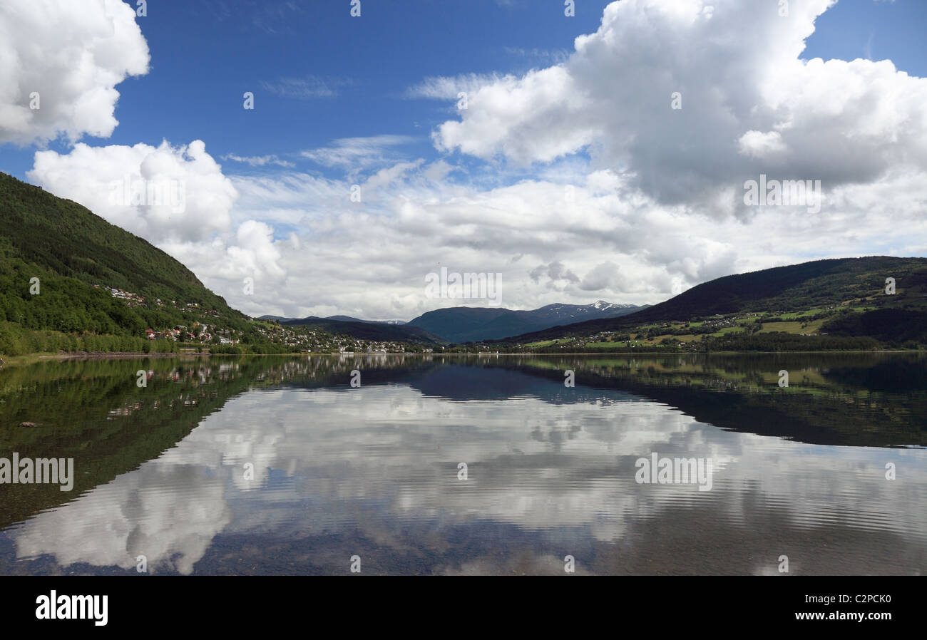 Panoramische Ansicht der norwegischen Landschaft. Stockfoto