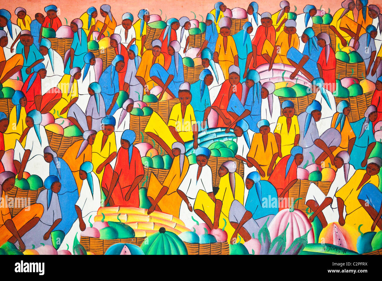 Haitianische Kunstgemälde, Port-au-Prince, Haiti, von H Jackson Stockfoto