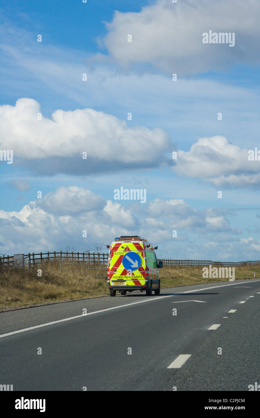 Autobahn-Wartung-van auf der M4 Autobahn, England, UK Stockfoto