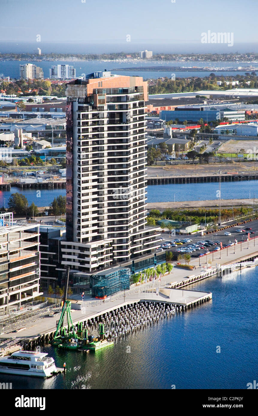 Dock 5 Turm, Victoria Harbour, Melbourne. Stockfoto